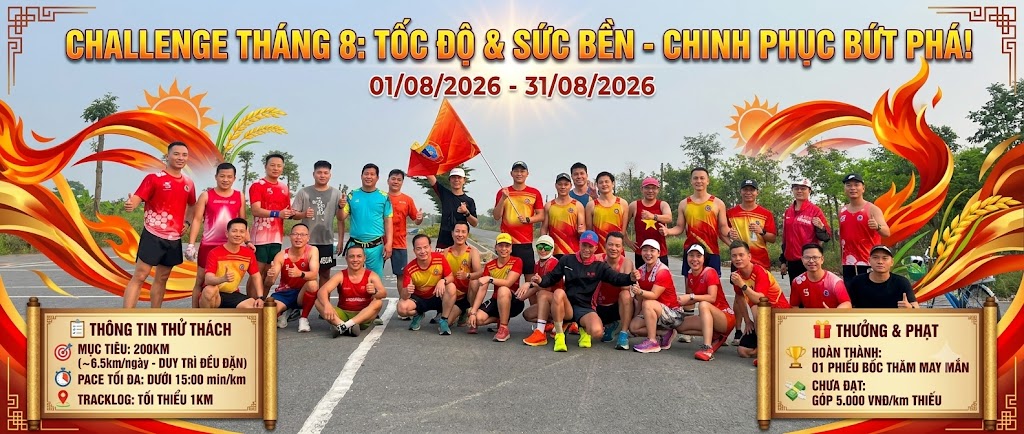 🔥 CHALLENGE THÁNG 8: TỐC ĐỘ & SỨC BỀN – CHINH PHỤC BỨT PHÁ! 🏆 🔥 CHALLENGE THÁNG 8: TỐC ĐỘ & SỨC BỀN – CHINH PHỤC BỨT PHÁ! 🏆